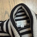 Joseph A  Petite Striped Turtleneck Sweater Black Silver Metallic Knit Photo 2