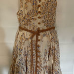 ZARA  Cream and Brown Paisley Mini Dress Photo 0