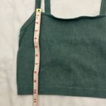 Colsie green ribbed spaghetti strap cropped top woman’s size large Photo 4