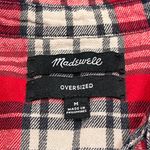 Madewell  Red Plaid Flannel Classic Ex-boyfriend Oversized Shirt size Medium Photo 7