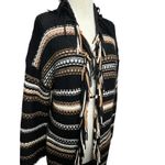 360 Cashmere Crochet Cardigan Sweater M Wool Cashmere Fringe Boho TINY FLAW Photo 1