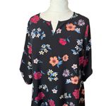 Lane Bryant  Size 22 Multicolor Dark Floral V Neck Stretch Dress Ruffle Feminine Photo 1