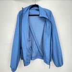 ZARA  Men's Light Blue Front Zipper Elastic Cuffs Collarless Bomber Jacket Size M Photo 4