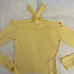 Peach Love California yellow halter neck off the shoulder lightweight sweater Photo 1