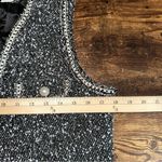 Urban Revivo Women Tweed Speckled Embroidery Pearl Buttons Vest Size 4 Y2K Retro Black Photo 8