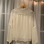 Off White High Neck Blouse Size M Photo 0