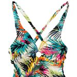 Shade & Shore NEW Plunge Ring Detail One Piece Swimsuit Tropical Multi Size M Photo 2