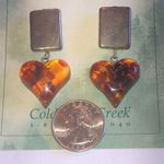 Coldwater Creek Silver Amber Heart Earrings Photo 4