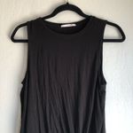 Double Zero  Classic Black Tank Top crew neck muscle tank front twist tie Photo 2