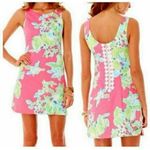 Lilly Pulitzer  Delia Shift‎ Dress Pink Lemonade Women's Size 2 Fruit 100% Cotton Photo 1