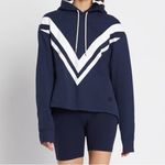 Tory Burch Tory Sport by Chevron French Terry Hoodie Sweatshirt Blue Medium M Photo 1