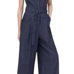 Banana Republic Wide Leg Sleeveless Belted Dark Denim Jumpsuit. Size 0. Photo 0
