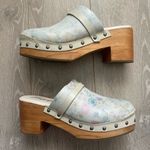 Free People Shoes Calabasas Clogs Floral Print Leather Studded Sz EU 39 US 8.5 Photo 2