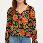 NWT Love the Label Irena Navy Blouse Size Small Blue Photo 0