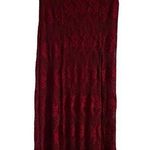 Forever 21 Burgundy Red Floral Lace Crochet Front Slit Maxi Skirt Size Small Photo 0