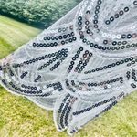 Vintage White and Silver Sequin Capelet Photo 12