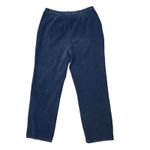 L.L.Bean  Women's Navy Blue Velour Stretch Pants Size L Med Tall pockets Photo 3