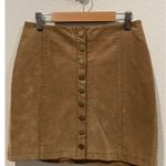 Free People Tan Brown Oh Snap Vegan Leather Mini Skirt Photo 3