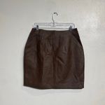 Newport News  Brown Leather Vintage Mini Skirt Sz 14 Photo 7