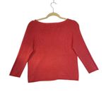 Stephanie Andrews Coral Ribbed 100% Silk Boat Neck Sweater Classic Staple Sz 4P Red Photo 2