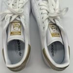 Adidas  Stan Smith White Leather Sneakers with Gold Size 8.5 Photo 8