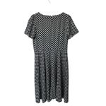 Talbots NWT 6P Black White Geo Print Fit & Flare Double Crepe Dress Photo 2