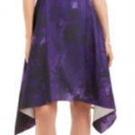 Natori Purple & Black Textured Size 8 Sleeveless Sheath Fit & Flare Party Dress Photo 0