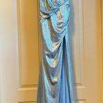 Mon Cheri Colette Blue Metallic Dress Photo 2