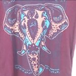 Fifth Sun Size XS Purple Tribal Elephant Graphic Crewneck Short Sleeve T-shirt Photo 2