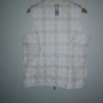 Chico's  2 L Reversible Quilted Zip Front Vest in White and Gold Peach Plaid Photo 7