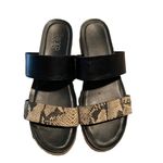 Franco Sarto Babs Black Snakeskin Espadrille Slide Sandal - Size 10 Photo 5