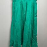 J.Crew Kelly Green Sleeveless V Neck Smocked Ruffle Trim Tiered Midi Dress 0 Photo 8