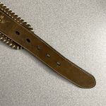 Nocona Belt Co Brown Leather Belt XL Silver Buckle Rhinestones Western Heavy Photo 4