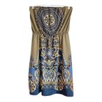 Maurice's  Olive Green Strapless Mini Dress small bohemian boho-chic aesthetic. Photo 8