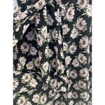 Japna  Women's Hi Lo Romper Maxi Dress Black Floral Short Sleeve Small V Neck Photo 3