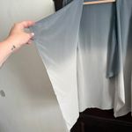 Eileen Fisher  | Gray and White Ombre Silk Open Front Cardigan Blouse Extra Small Photo 2