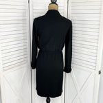 Elodie Waterfall Linen Blend Cardigan Topper Jacket Black XS Open Photo 4