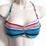 Apt. 9 🆕  striped underwire padded halter striped bikini top small colorful Photo 1