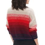 American Eagle New Ombre Stripe Mock Neck Cozy Knit Sweater Red Navy Size XS Photo 6
