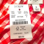 J. Crew Factory Gingham One Shoulder Ruffle Blouse Women's 2 Orange Preppy Photo 7