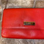 DKNY Orange Genuine Leather Gold Chain Strap Shoulder Bag Photo 7