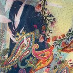 Vintage Just in Time Printed Sheer Top Womens Large Blouse Y2K Rhinestones Photo 4