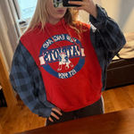 New England Patriots Custom Flannel Hoodie Red Size L Photo 0
