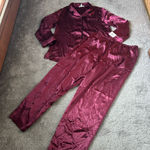 Croft & Barrow Croft & Borrows Autumn Wine Satin Pajama Set SIZE L Photo 0