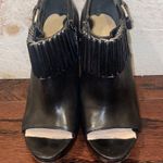 via spiga  Women’s Black Leather Peep Toe Booties Size 5.5 Photo 1