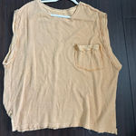 We The Free Free People Medium Boho Muscle Casual Yellow Sleeveless Top Photo 0