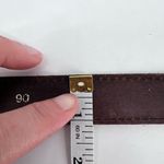 Vintage Women's Real Leather Stitch Point Adjustable Buckle Belt Brown One Size Photo 3