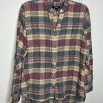 CHAPS  plaid linen & cotton blend button‎ down shirt size medium Photo 0