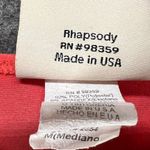 Rhapsody  Y2K Strapless Dress Womens M Orange Bandeau Stretch Shark Bite Coquette Photo 13