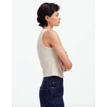 Madewell Split Crewneck Cardigan Tank Lighthouse Beige Knit Vest Cropped S NWT Photo 2